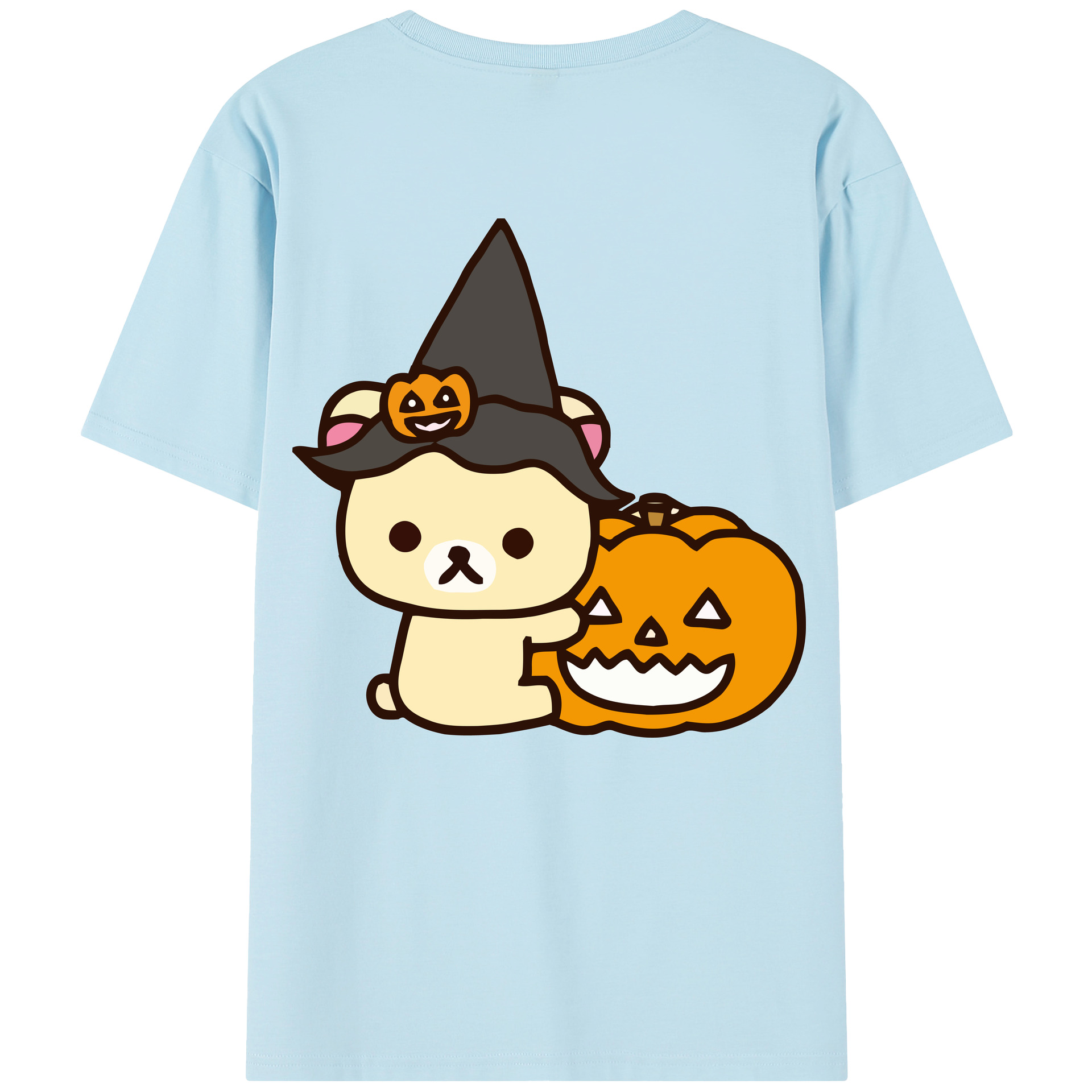 （画像用） リラックマ リラックマ キイロイトリ Rilakkuma Korilakkuma Kiiroitori 綿100％半袖Tシャツ（背面プリント）
